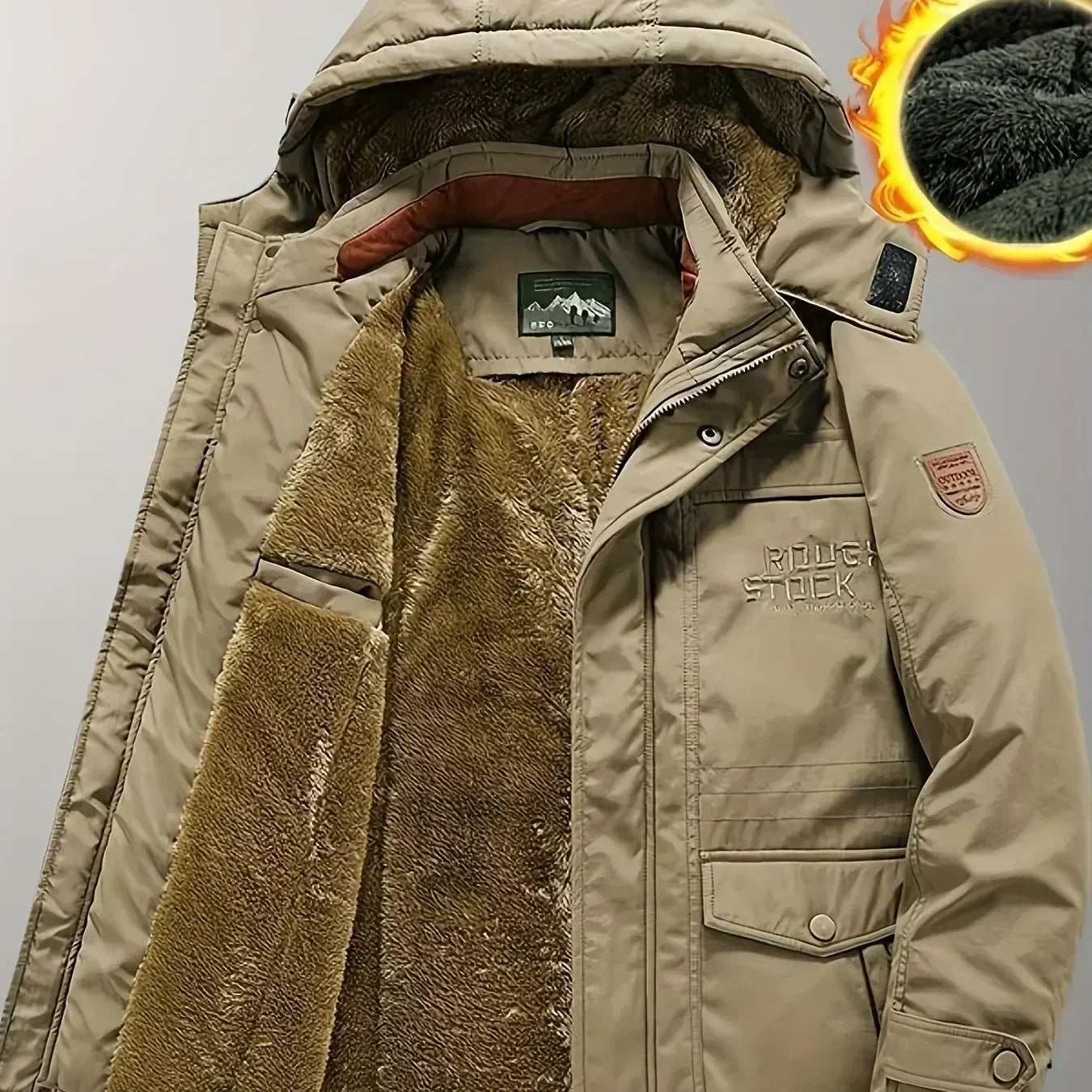 Herren Wintermantel Sportlich Nylon Wasserdicht
