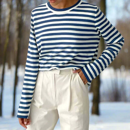 Damen Langarmshirt Lässig Gestreift