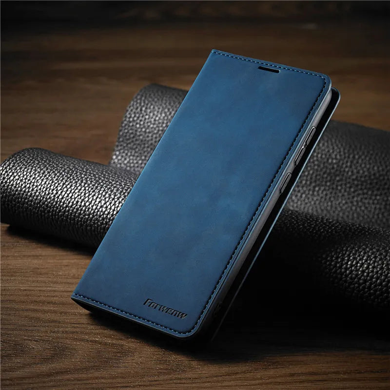 Leder iPhone Hülle Magnetisch Schutz Tasche