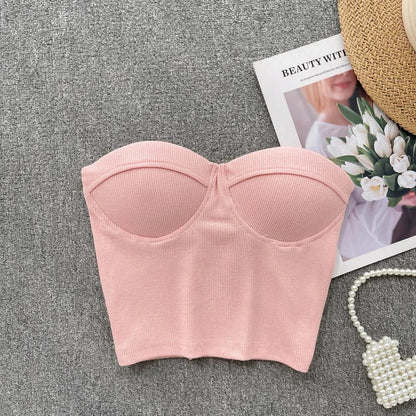 Damen Bustier- Rippstruktur Geformte Cups