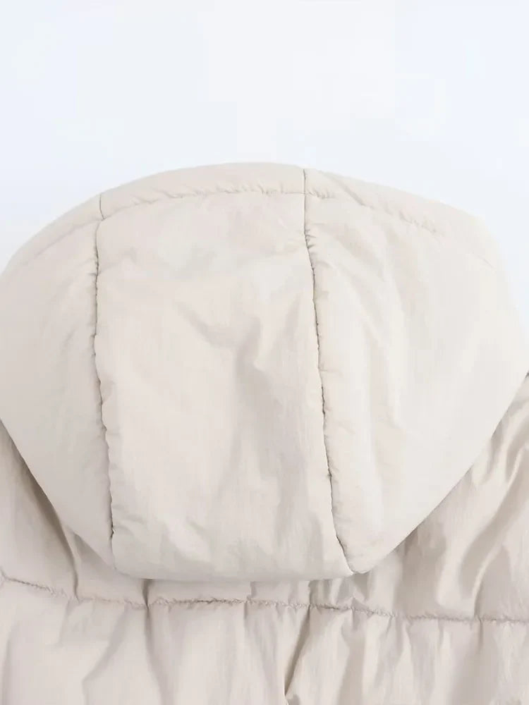 Damen Pufferjacke mit Kapuze Warm Stepp-Design