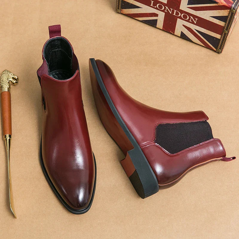 Herren Chelsea Stiefel mit roter Sohle klassisches Design