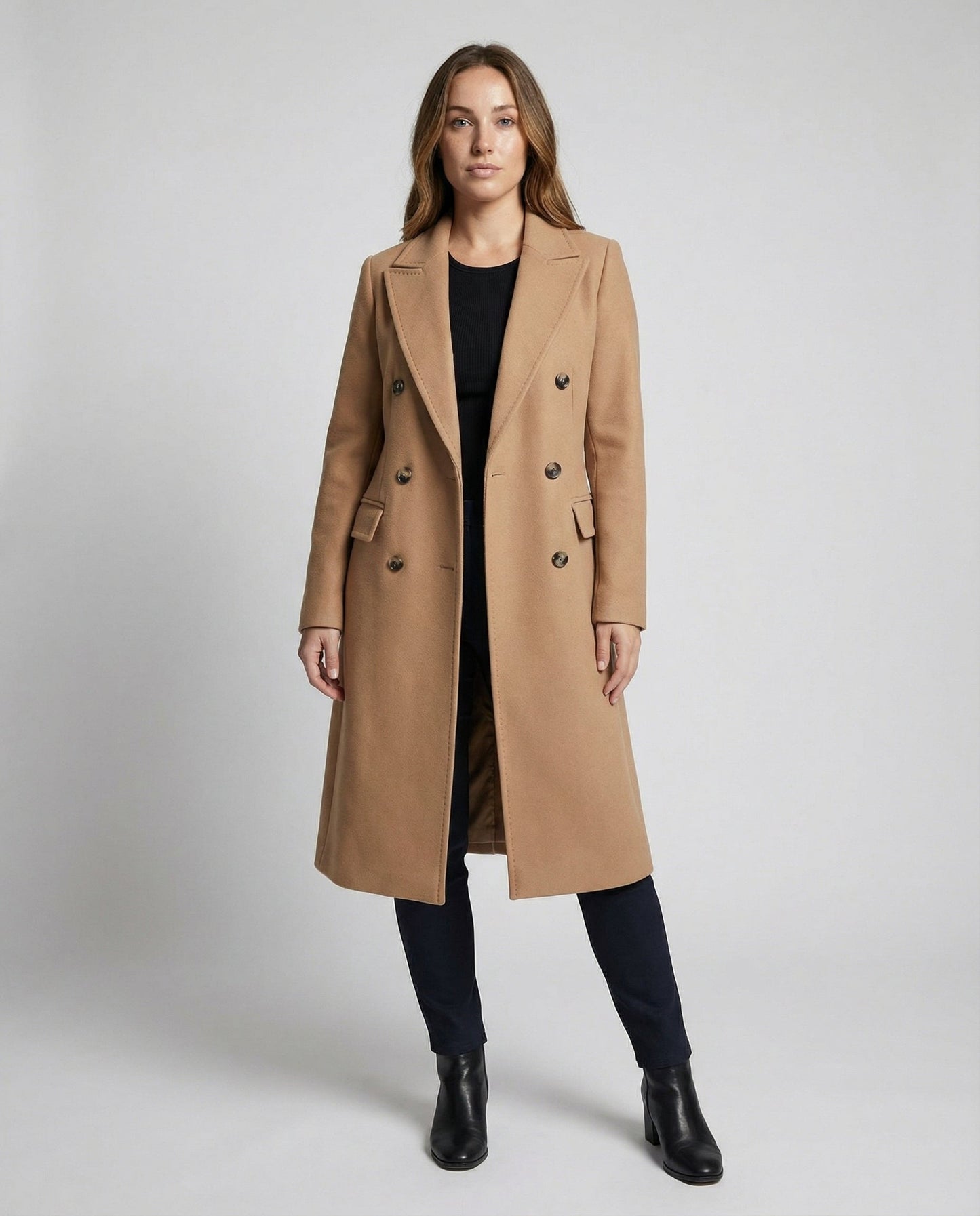 Damen Lange Winterjacke Elegantes Design