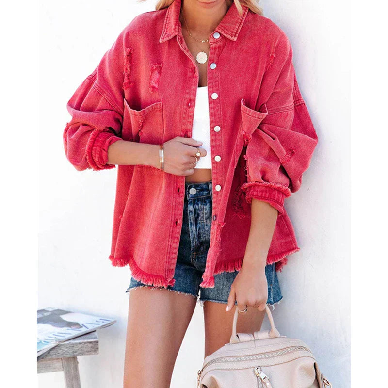 Damen Jeansjacke Used Look Denim