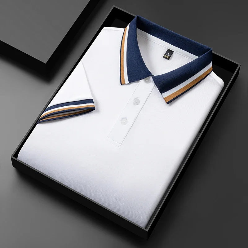 Herren Poloshirt Kurzarm Kontrastkragen