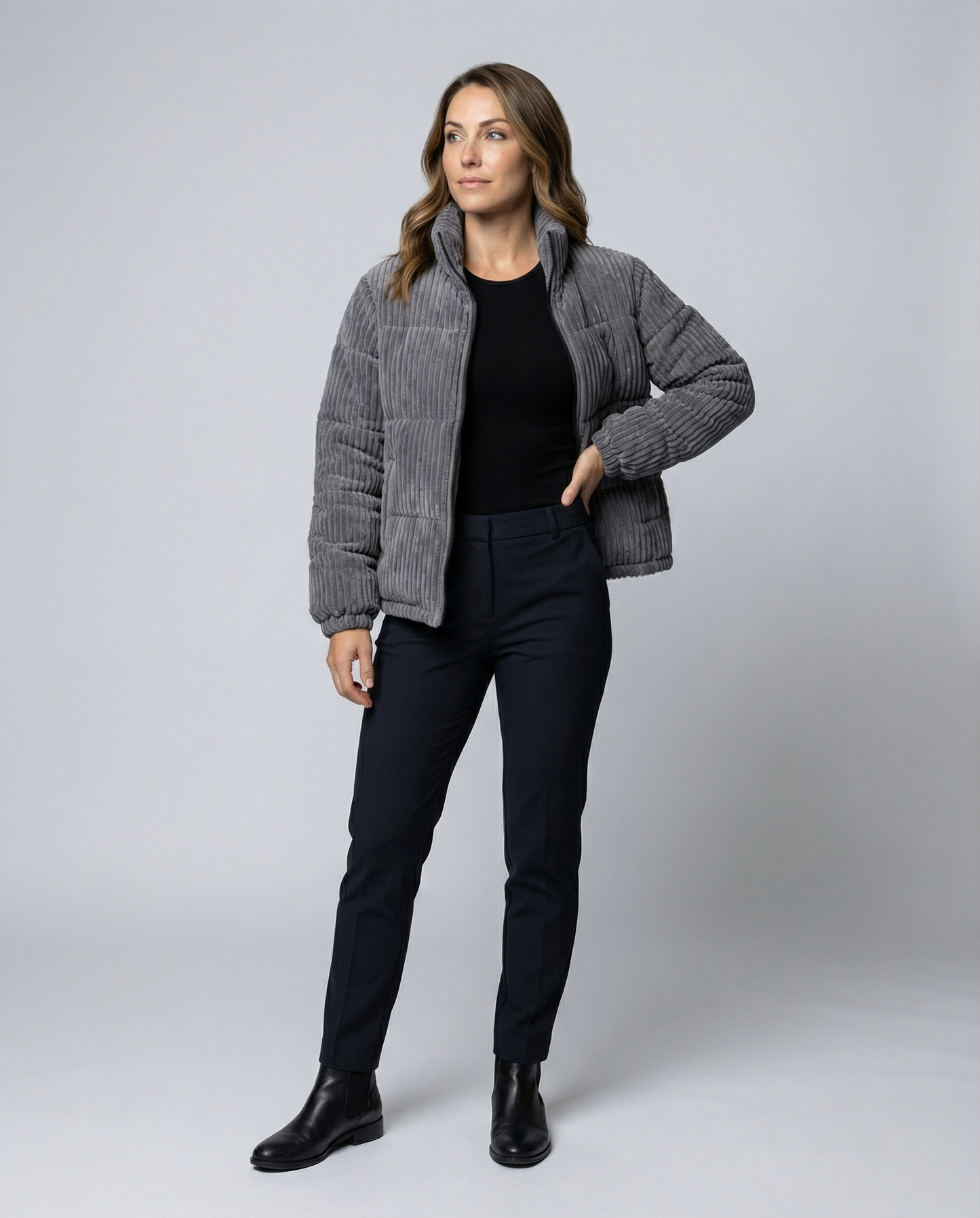 Weiche Damen Cordjacke Warm Beige