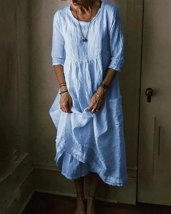 Damen Oversize Kleid Baumwolle Weiß