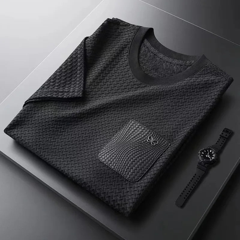 Kurzärmeliges T-Shirt Rundhals mit Brusttasche