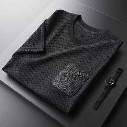 Kurzärmeliges T-Shirt Rundhals mit Brusttasche