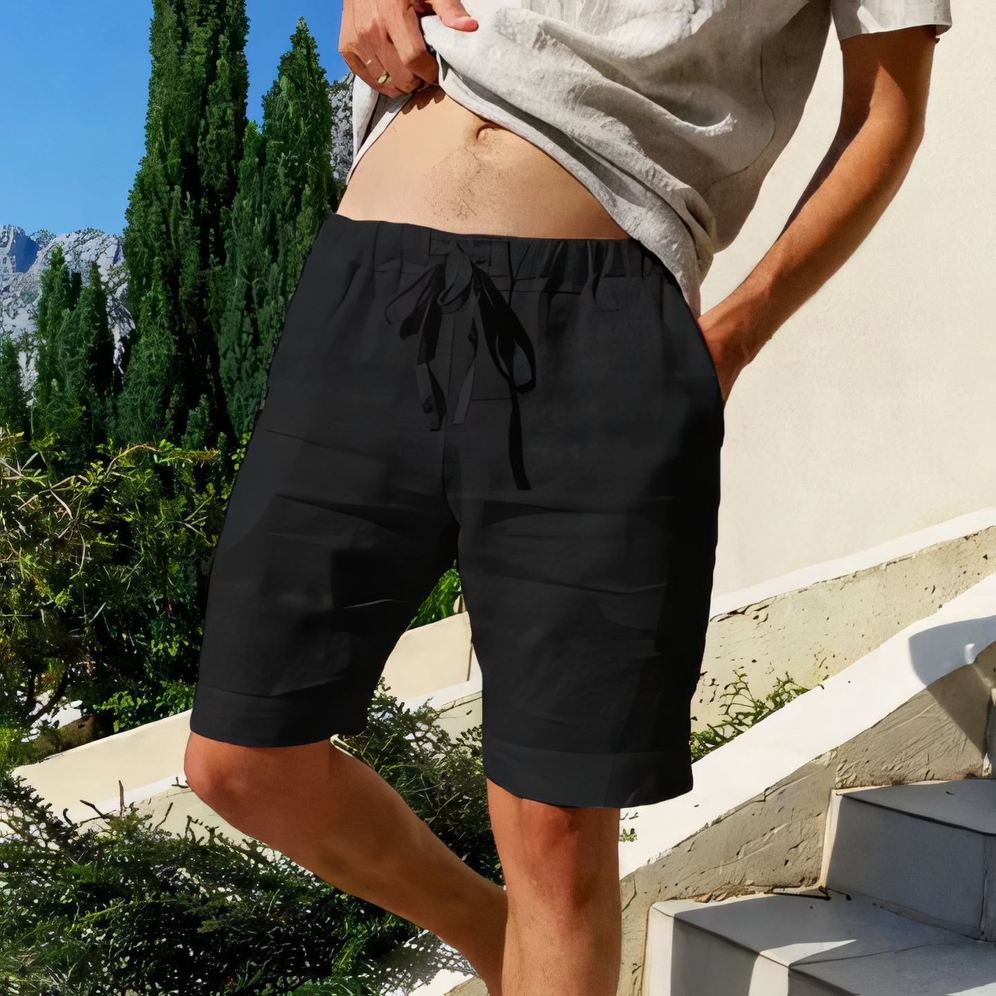 Herren Kurze Freizeithose Lockeres Design
