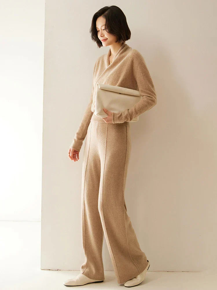 Damen Wickelpullover Elegantes Überkreuz-Design