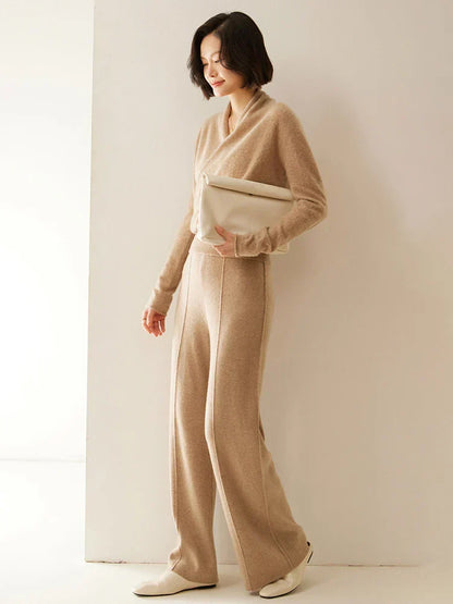 Damen Wickelpullover Elegantes Überkreuz-Design