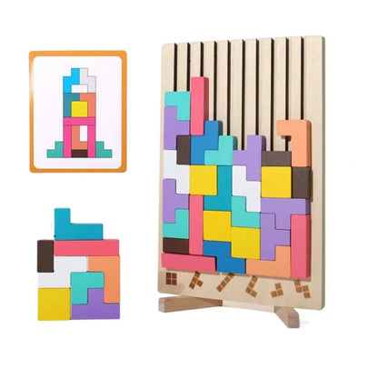 Holzpuzzle Tetris 3D für Kinder