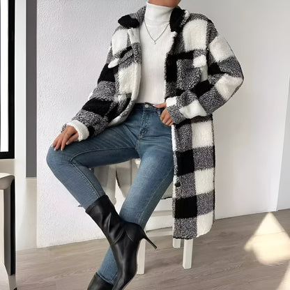 Damen Karierter Mantel