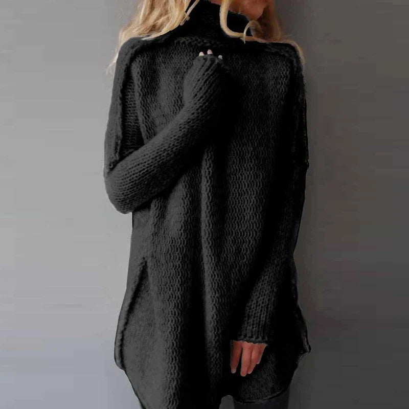 Damen Strickpullover Rollkragen Weich Warm Beige - Norvielle