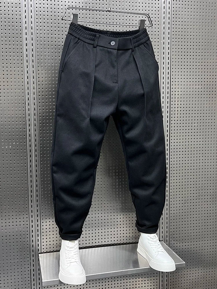 Herren Melierte Hose Lang
