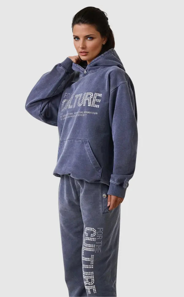 Damen Hoodie Modernes Culture-Design Bequem Grau - Norvielle