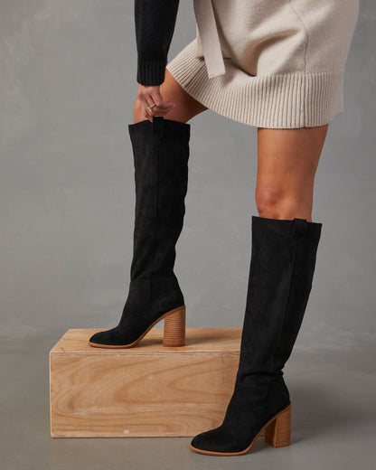 Norvielle Damen Slouch Stiefel mit Heiligenschein