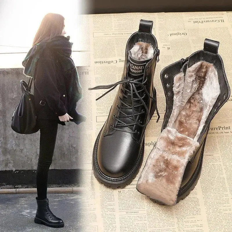 Damen Schnürschuhe Gefüttert Profilsohle