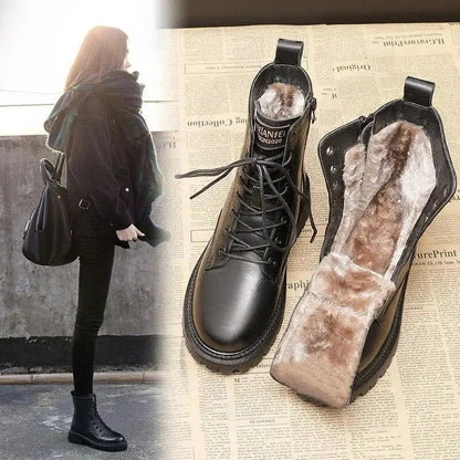 Damen Schnürschuhe Gefüttert Profilsohle