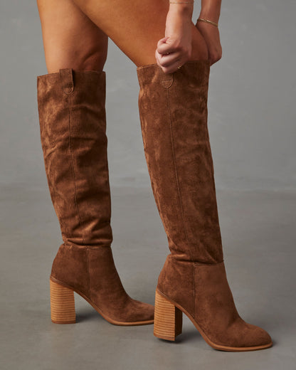 Norvielle Damen Slouch Stiefel mit Heiligenschein