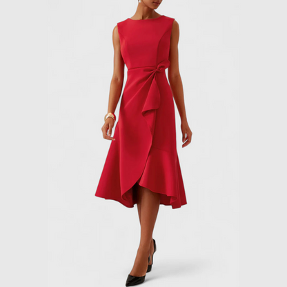 Damen Asymmetrisches Midikleid Drapiertes Design