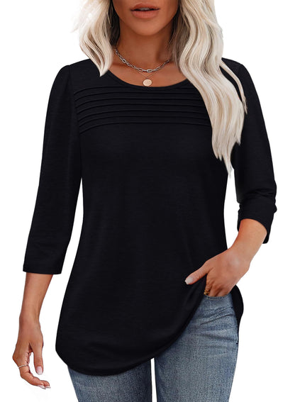 Damen Plissiertes 3/4 Ärmel
