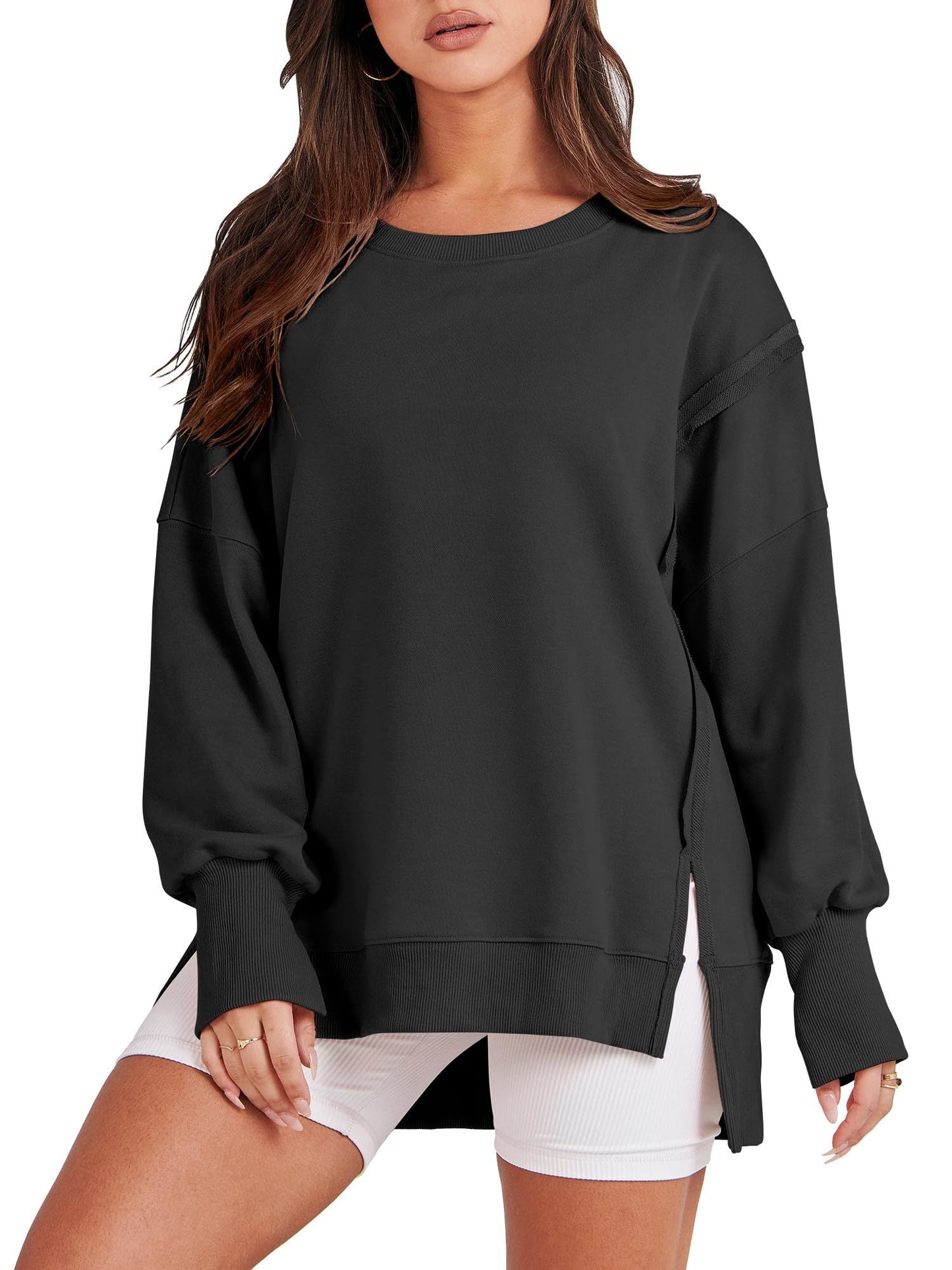 Damen Oversized Sweatshirt Crew Neck Groß