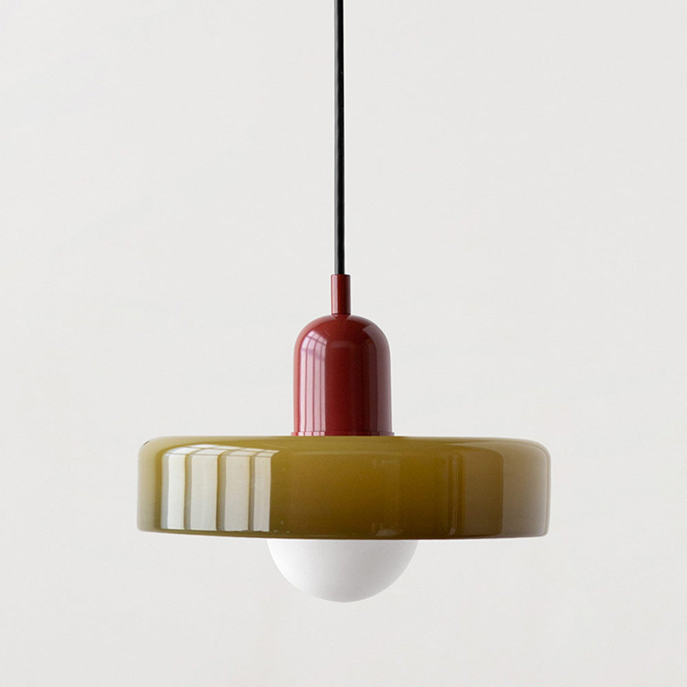 Bauhaus Pendelleuchte Farbiges Glas