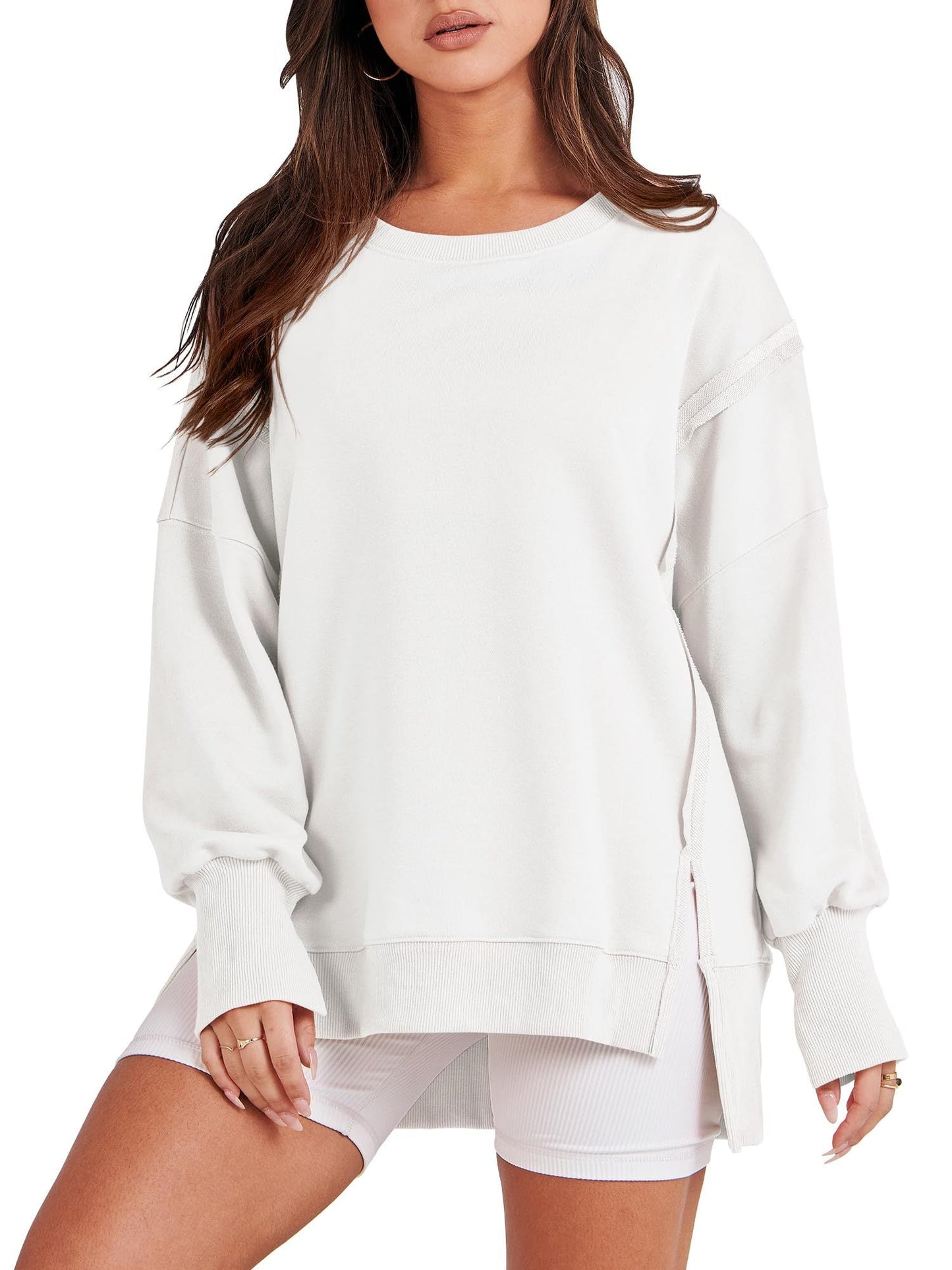 Damen Oversized Sweatshirt Crew Neck Groß
