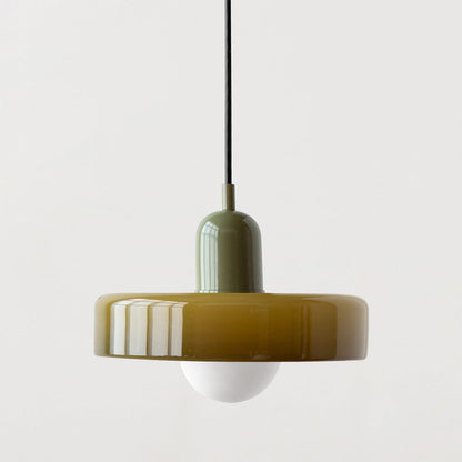 Bauhaus Pendelleuchte Farbiges Glas