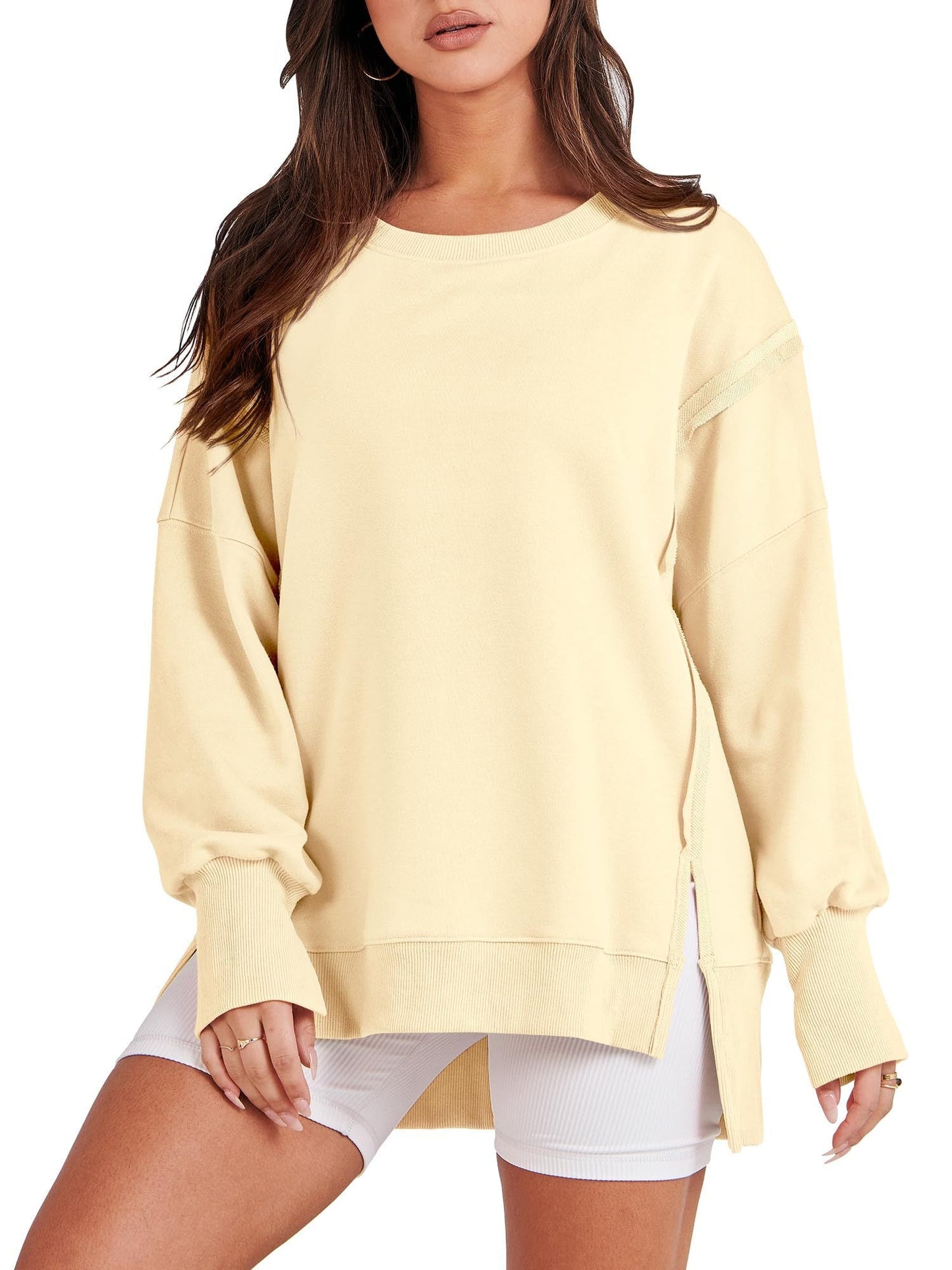 Damen Oversized Sweatshirt Crew Neck Groß