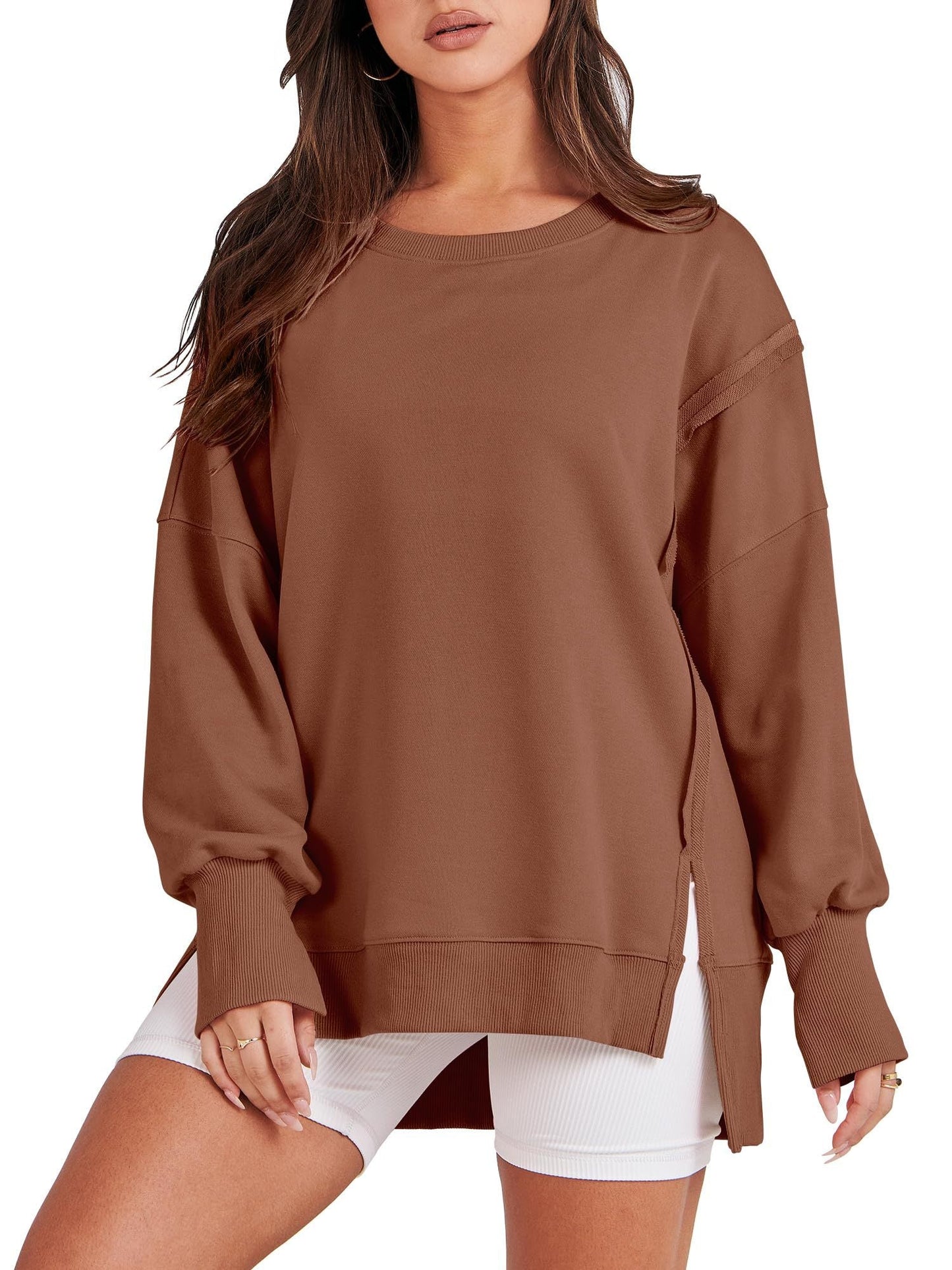 Damen Oversized Sweatshirt Crew Neck Groß - Norvielle