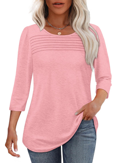 Damen Plissiertes 3/4 Ärmel