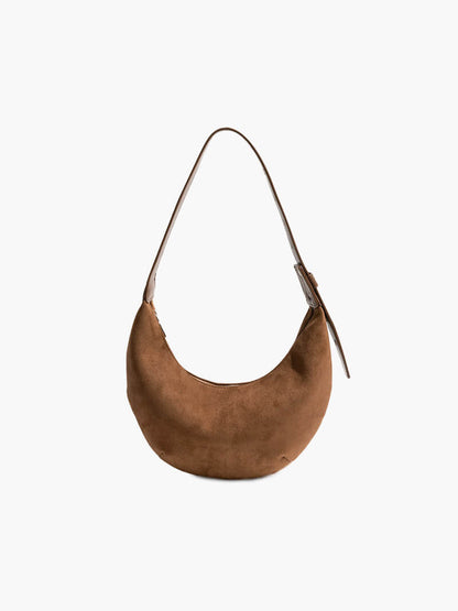 Lene Damen Halbmonden-Tasche Wildleder - Norvielle
