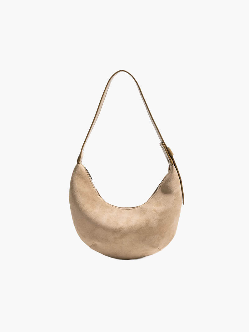 Lene Damen Halbmonden-Tasche Wildleder
