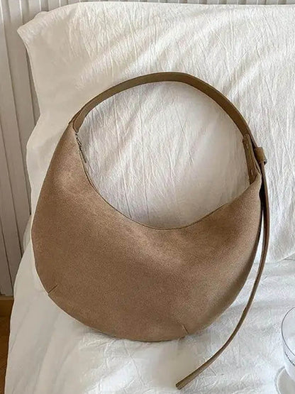 Lene Damen Halbmonden-Tasche Wildleder