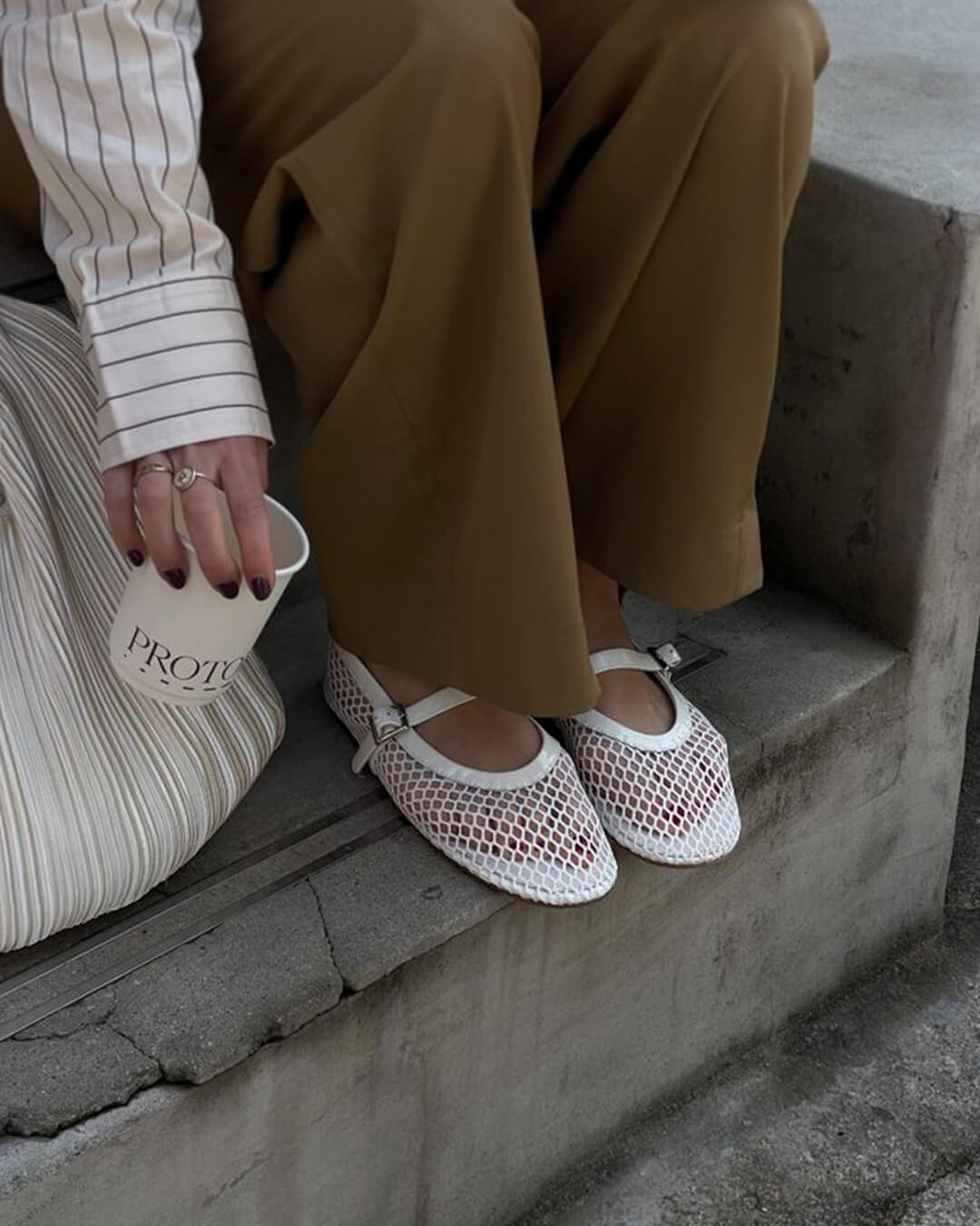 Damen Mesh Mary-Janes Luftige Ballerinas Riemchen