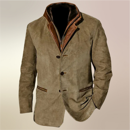 Herren Lederblazer Schwarz Pontus - Norvielle