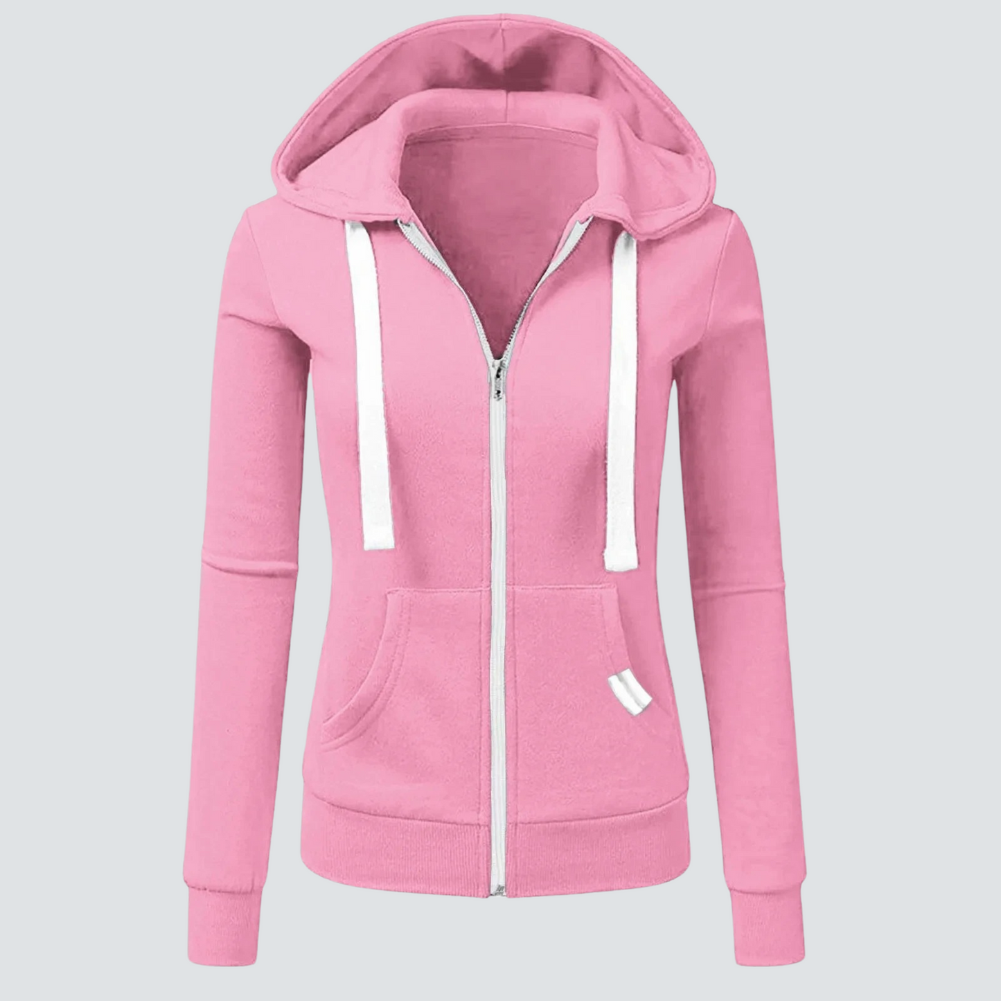 Norvielle Damen Sweatshirt Wolle Kordelzug Reißverschluss