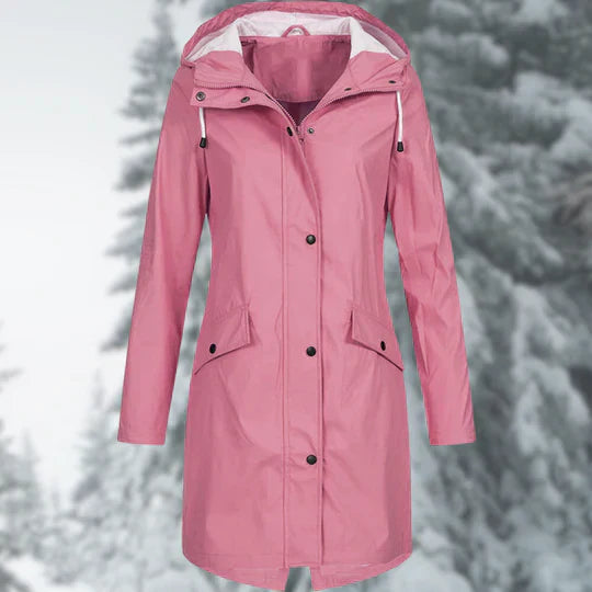 Norvielle Damen Regenjacke Lang Wasserdicht