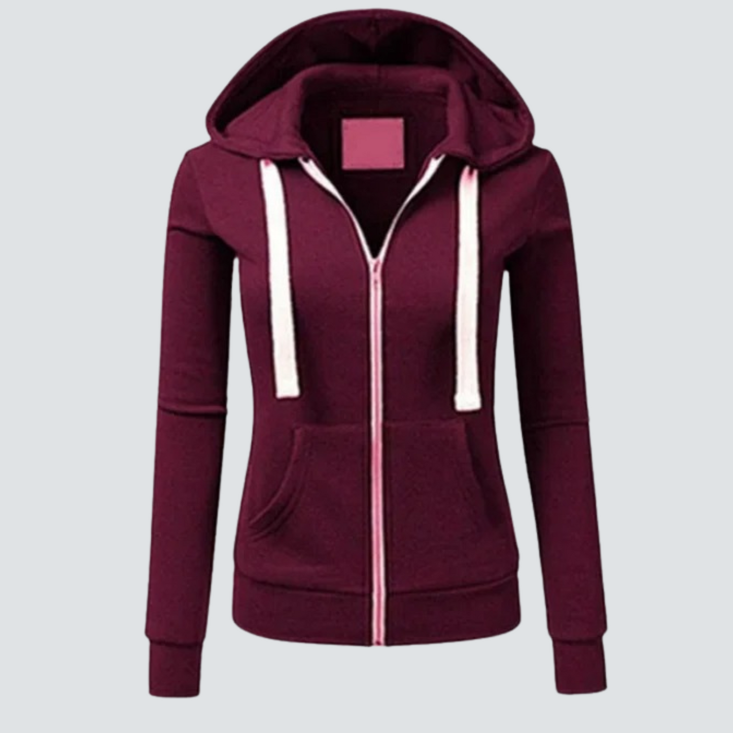 Norvielle Damen Sweatshirt Wolle Kordelzug Reißverschluss