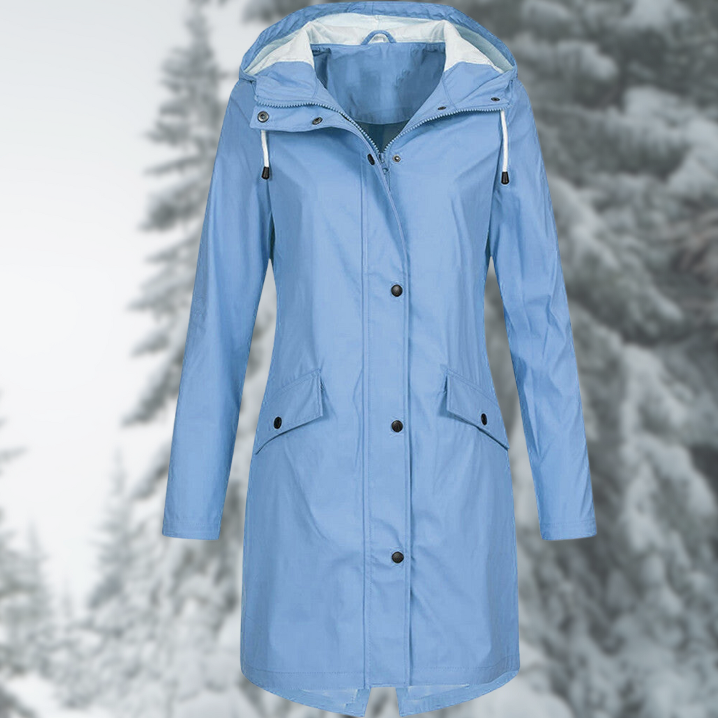 Norvielle Damen Regenjacke Lang Wasserdicht