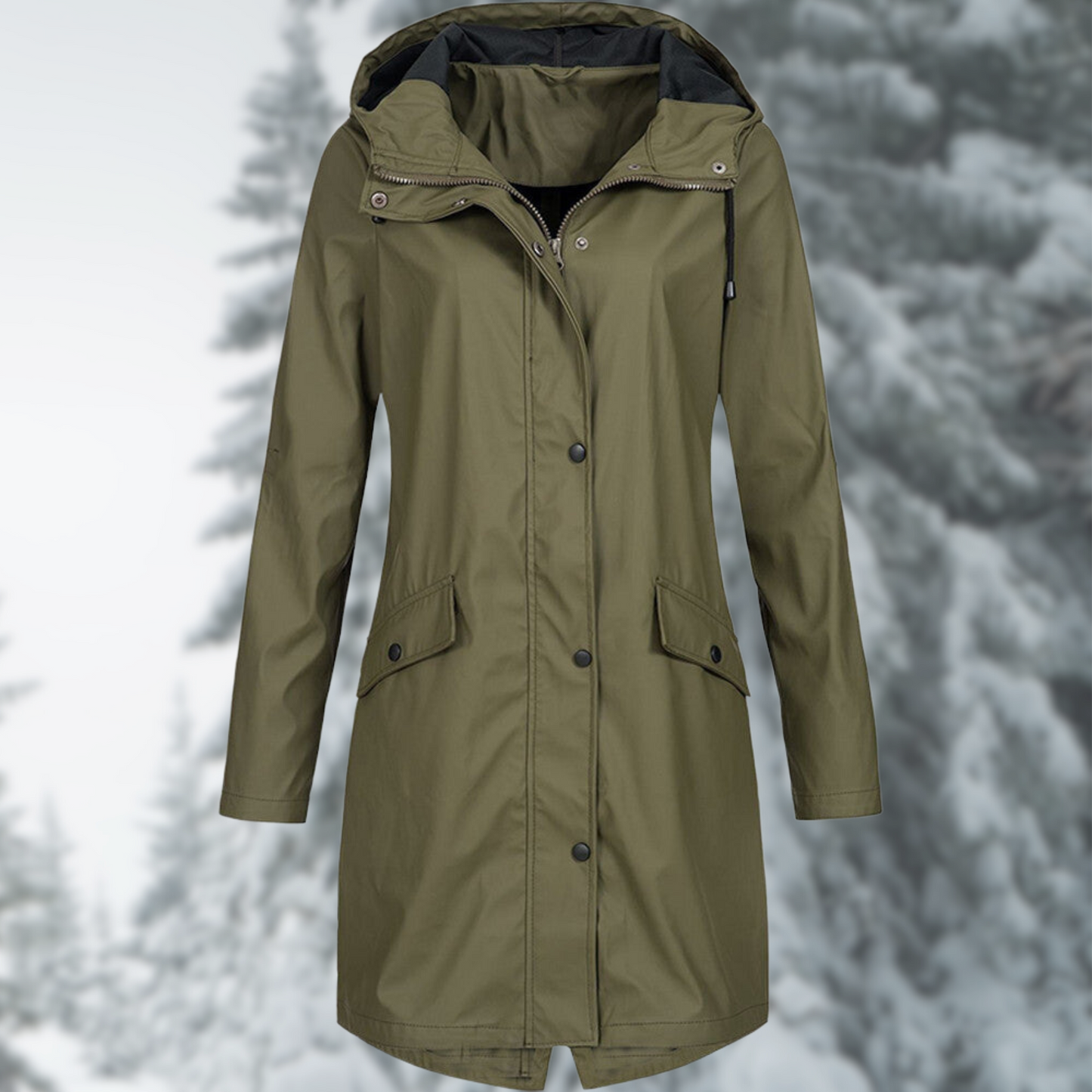 Norvielle Damen Regenjacke Lang Wasserdicht