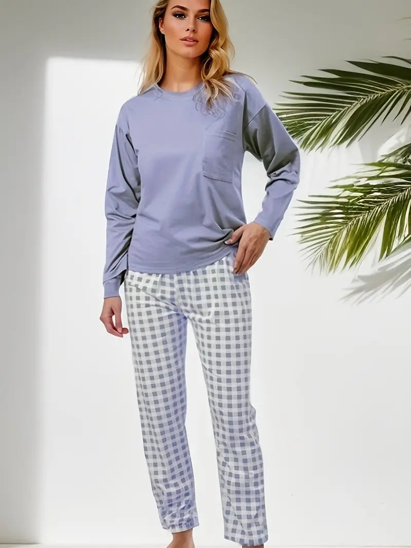 Weiche Damen Pyjamaset Baumwolle Pastell Rosa