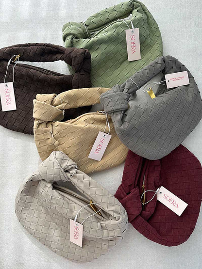 Geflochtene Damen Mini-Tasche Wildleder