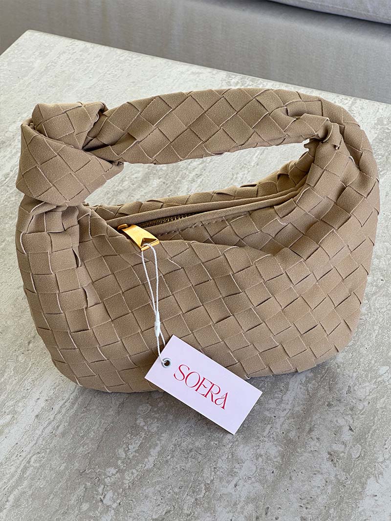 Geflochtene Damen Mini-Tasche Wildleder