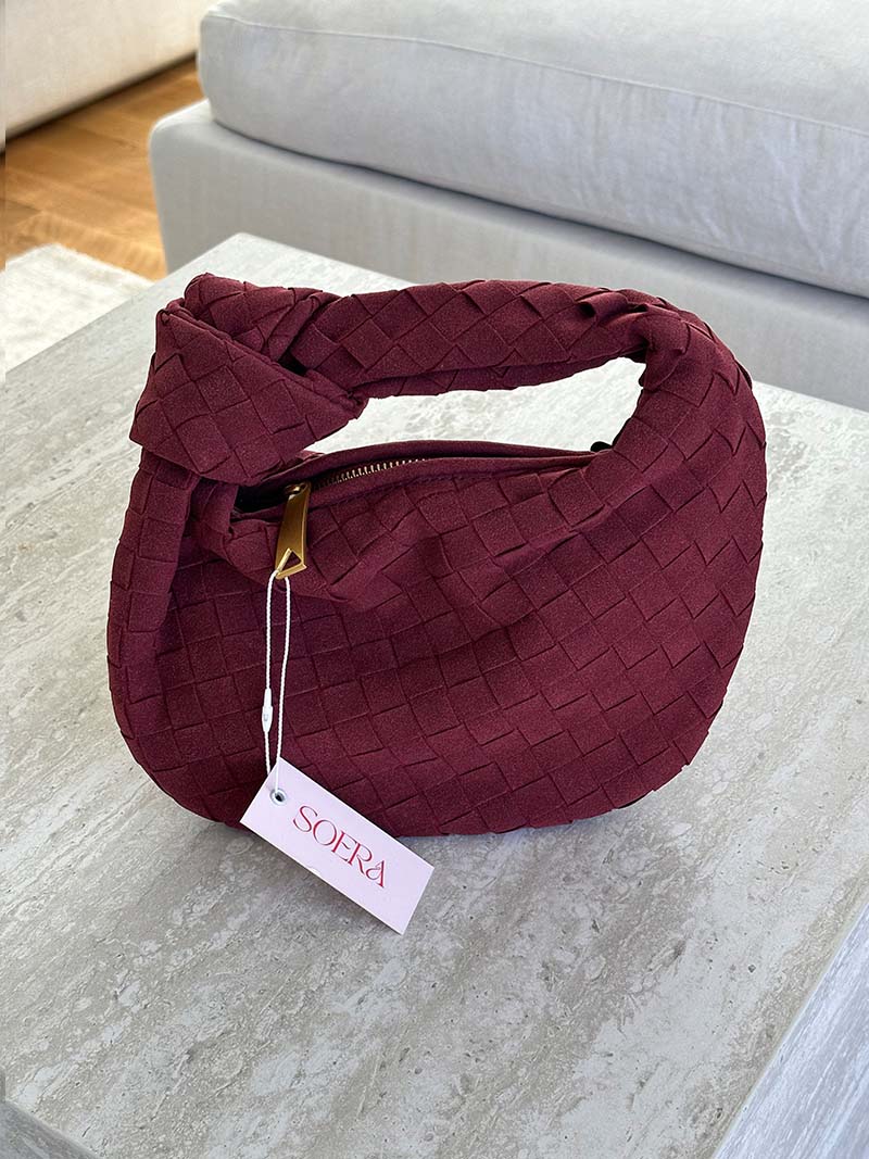 Geflochtene Damen Mini-Tasche Wildleder