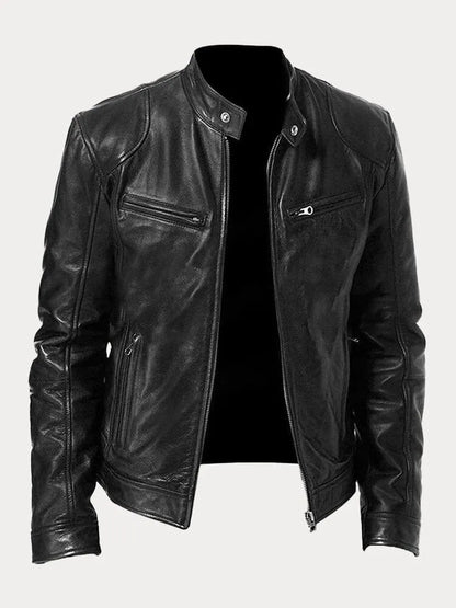 Lederjacke Damen Lässig Schwarz - Norvielle