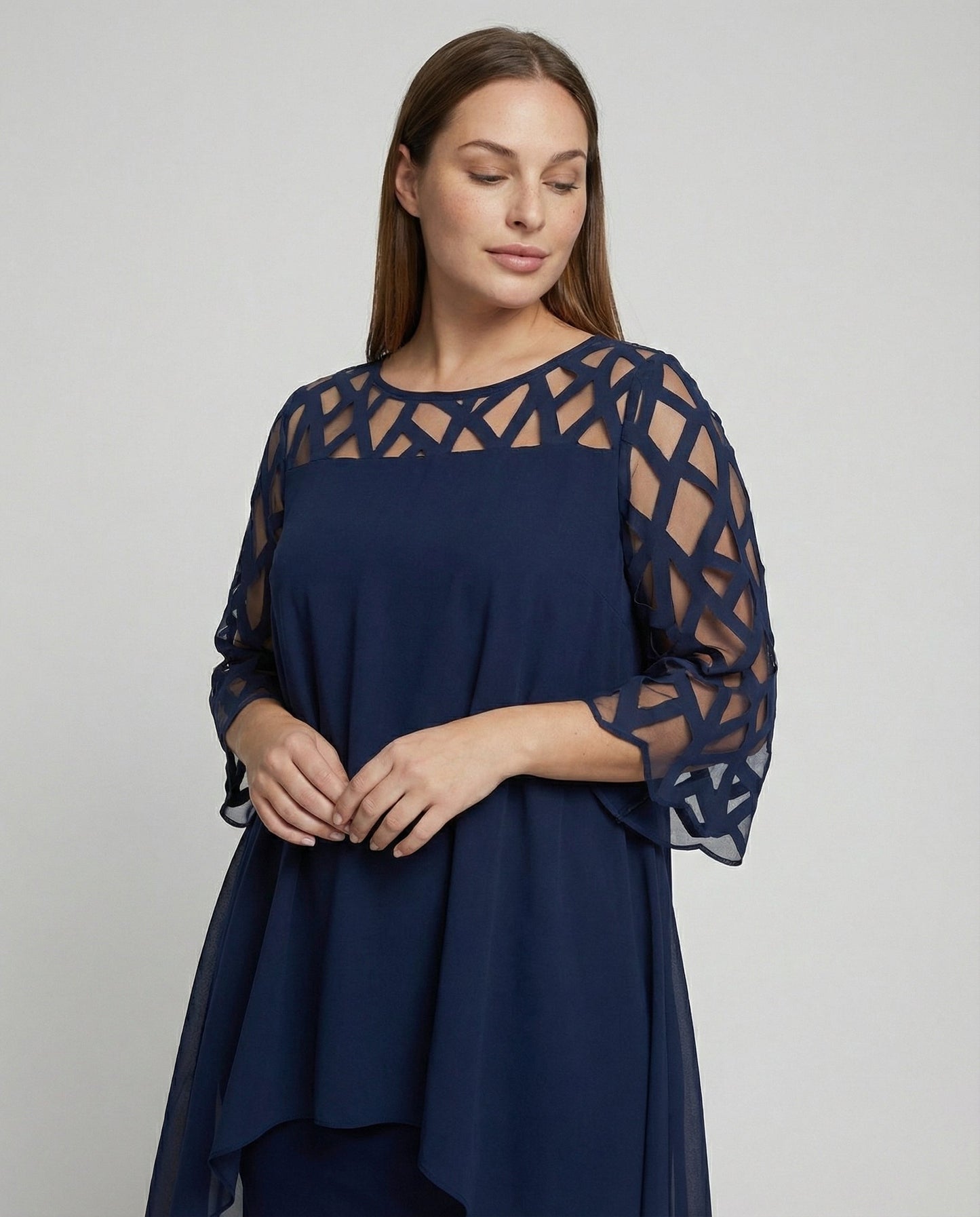 Elegantes Damen Midi-Kleid Übergröße
